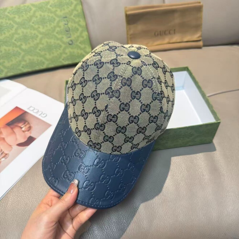 Gucci GG Jacquard Embossed Leather Baseball Cap - Picture 5 of 5